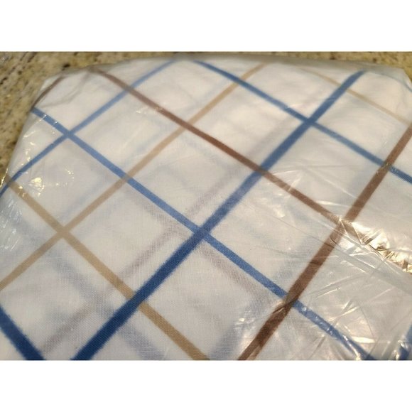 Vtg Sears Hampton Plaid  Full Flat Sheet Perma Prest Muslin 82X96 New Old Stock - Picture 8 of 8